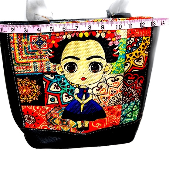 UNIQUE Rare Frida Kahlo Tote Bag Colorful Pop Art - Picture 5 of 6